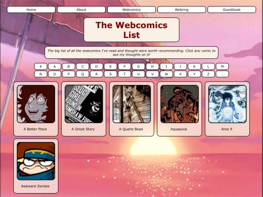 webcomicslistA screenshot