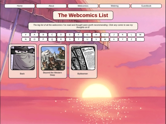 webcomicslistB screenshot