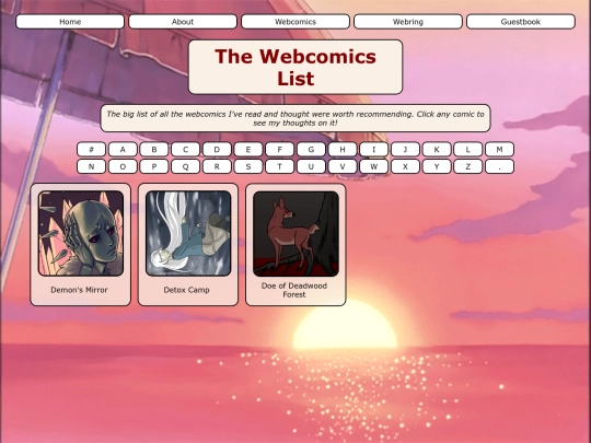 webcomicslistD screenshot