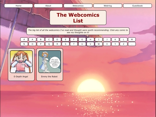 webcomicslistE screenshot