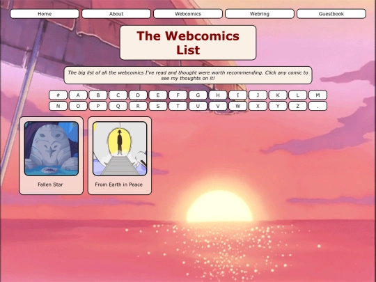 webcomicslistF screenshot