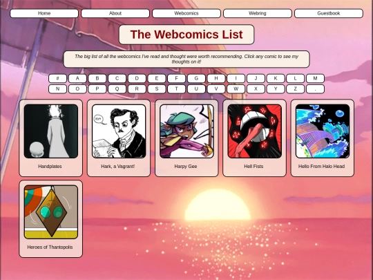 webcomicslistH screenshot
