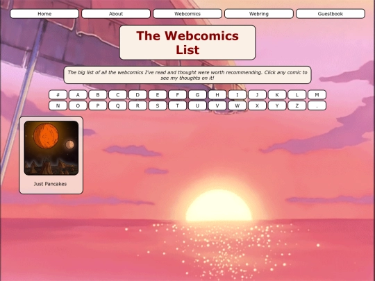 webcomicslistJ screenshot