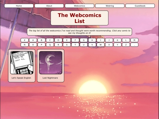 webcomicslistL screenshot