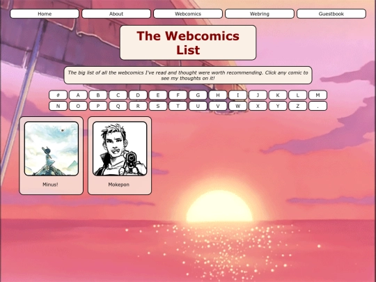 webcomicslistM screenshot