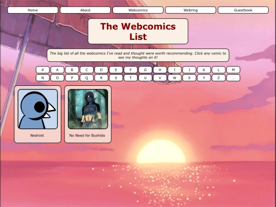webcomicslistN screenshot