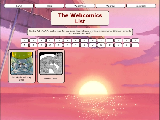 webcomicslistU screenshot