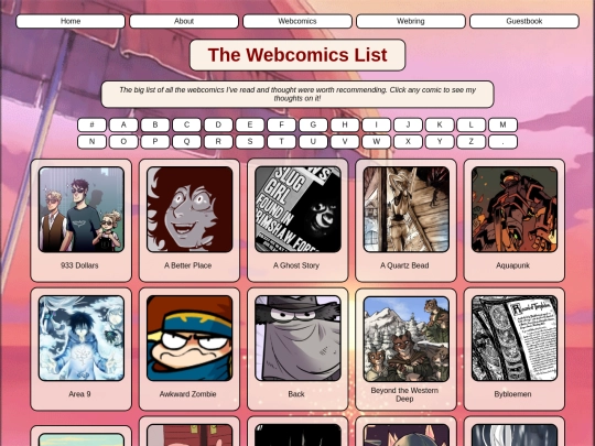 webcomicslistall screenshot