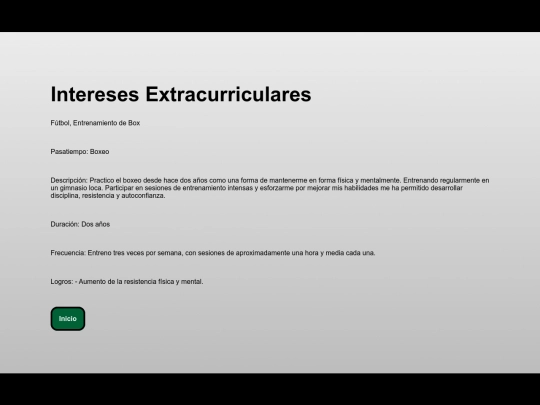 pages/intereses screenshot