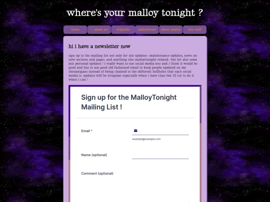 mailinglist screenshot