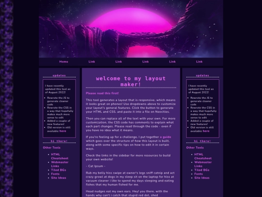samplesite screenshot
