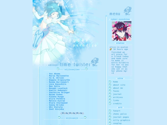 site/faves/vtubers screenshot