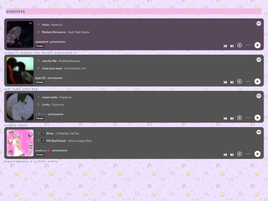 playlists screenshot