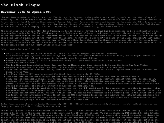 wweblackplague/nov2005 screenshot