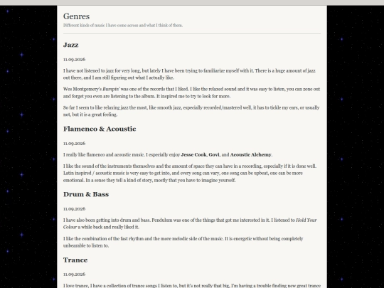 music/genres screenshot