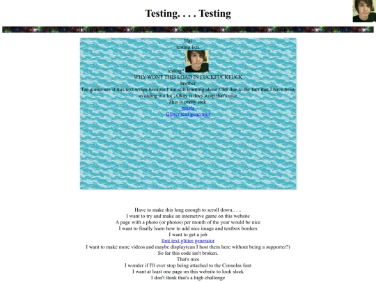 testingpage screenshot