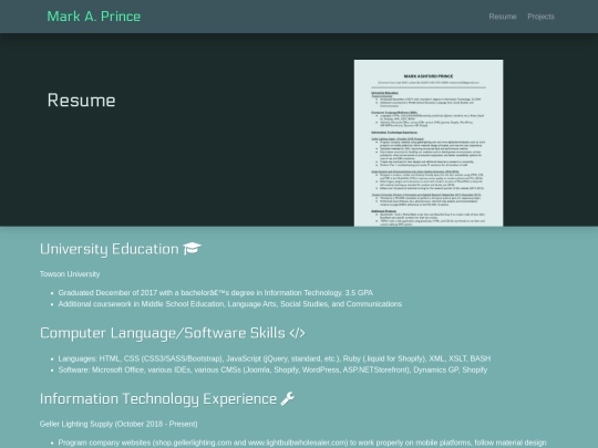 resume screenshot