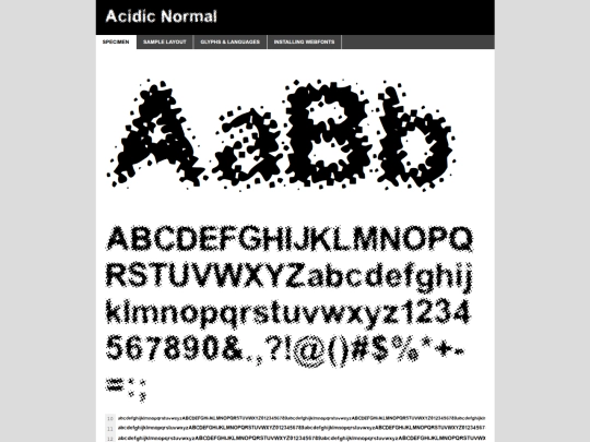 Fonts/Acid/acidic-demo screenshot
