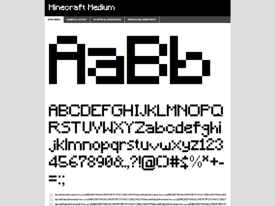 Fonts/Mine/minecraft-demo screenshot