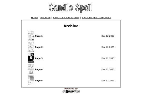 comics/candle-spell/archive screenshot