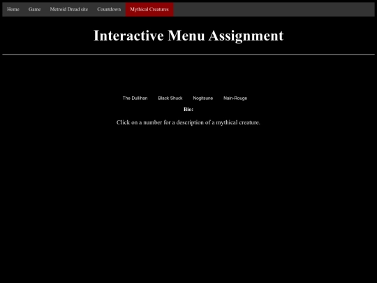 menu screenshot