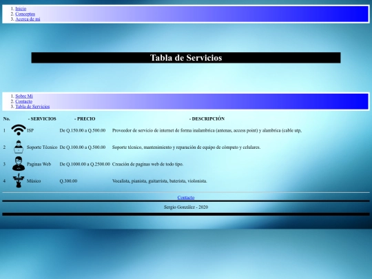 parcial/tablaservicios screenshot