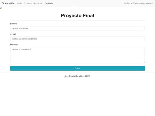 proyecto/contacto screenshot
