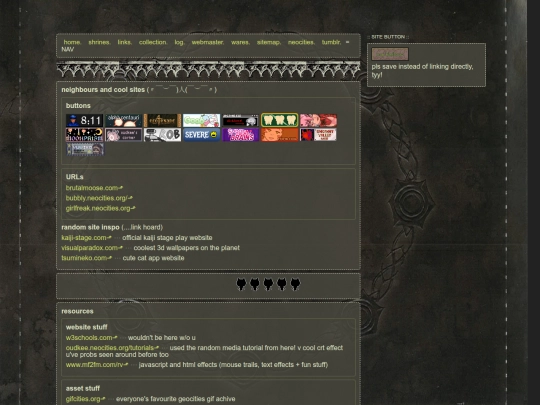 links screenshot