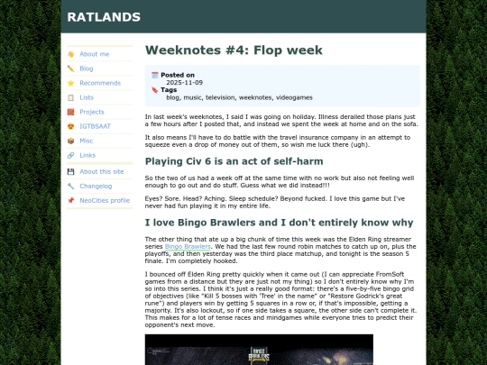 blog/2025/11/09/weeknotes-4 screenshot