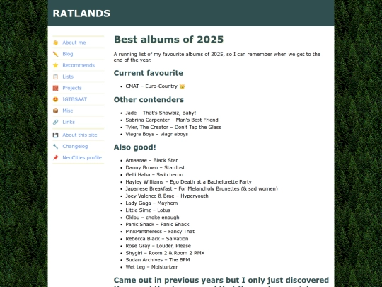 lists/best-of-2025/albums screenshot