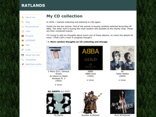 lists/cds screenshot
