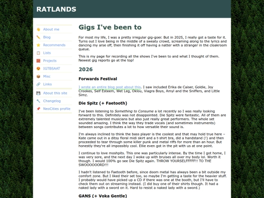 lists/gigs screenshot