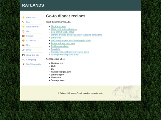 lists/recipes screenshot