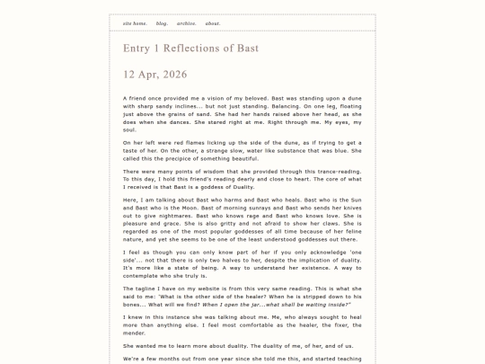 posts/2026-04-12-Entry-1-Reflections-of-Bast screenshot