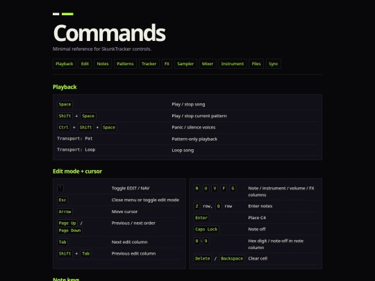 commands screenshot