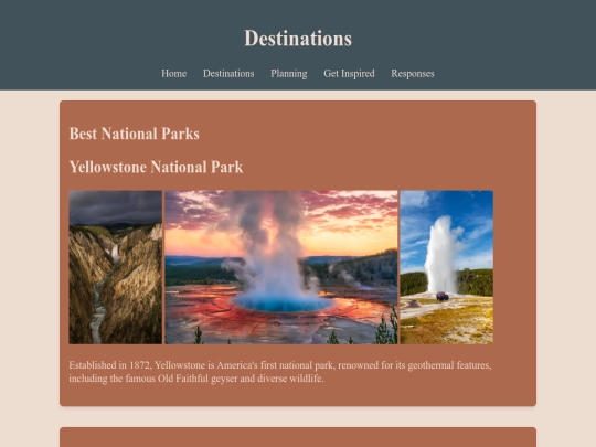 Destinations screenshot