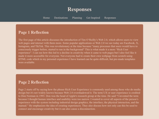 Responses screenshot