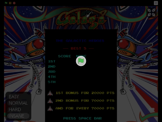 Galaga screenshot