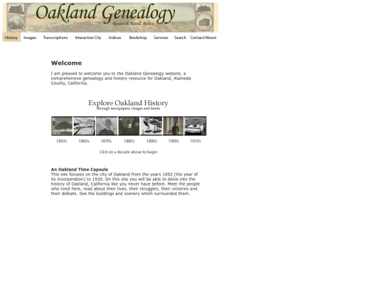 oaklandgenealogy screenshot