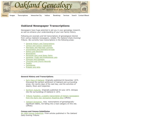 oaklandgenealogy/transcriptions screenshot