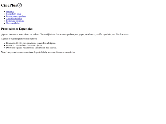 paginas/promociones screenshot