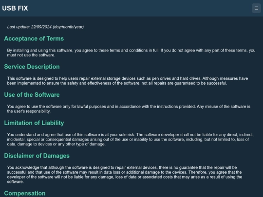 terms screenshot