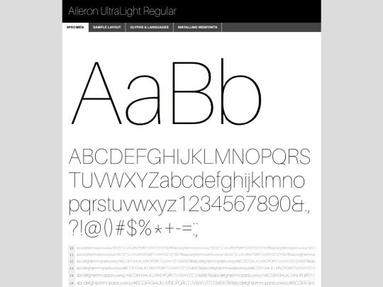 webfontkit-20260320-005855/aileron-ultralight-demo screenshot