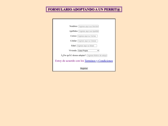 FORMULARIO ADOPCION screenshot