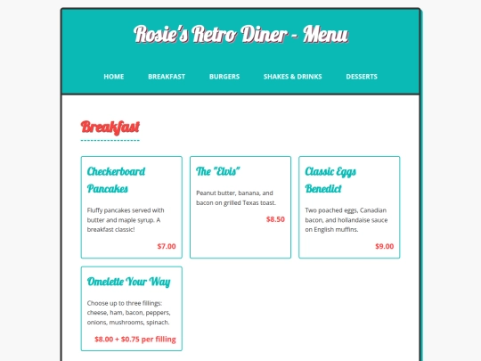 menu screenshot