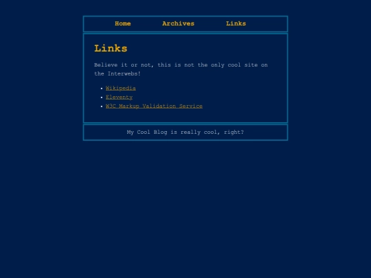 links screenshot