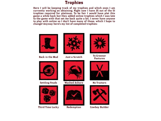 videogames/rdr2/trophies screenshot