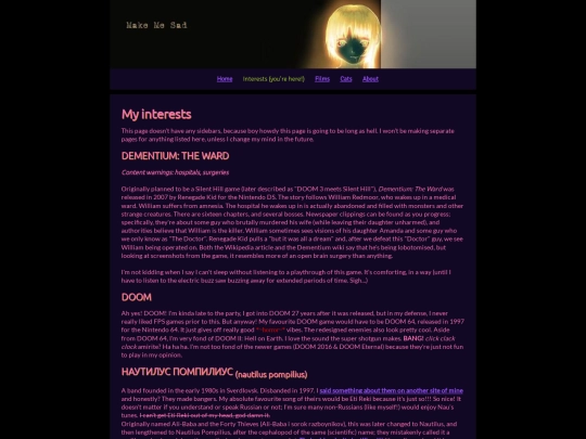 interests screenshot