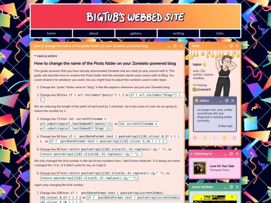writing/tutorials/zonelets-change-posts-to-blog screenshot
