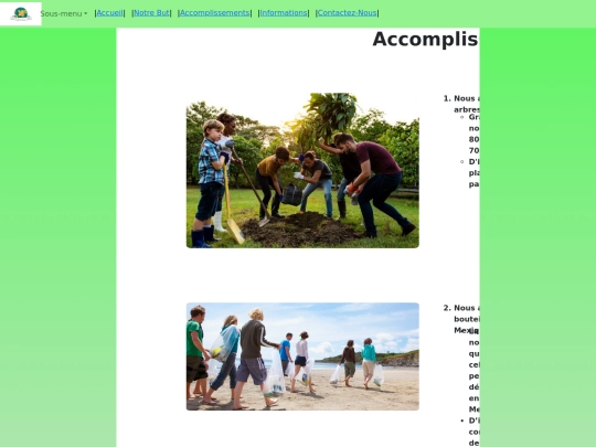 Pages/Accomplissements screenshot